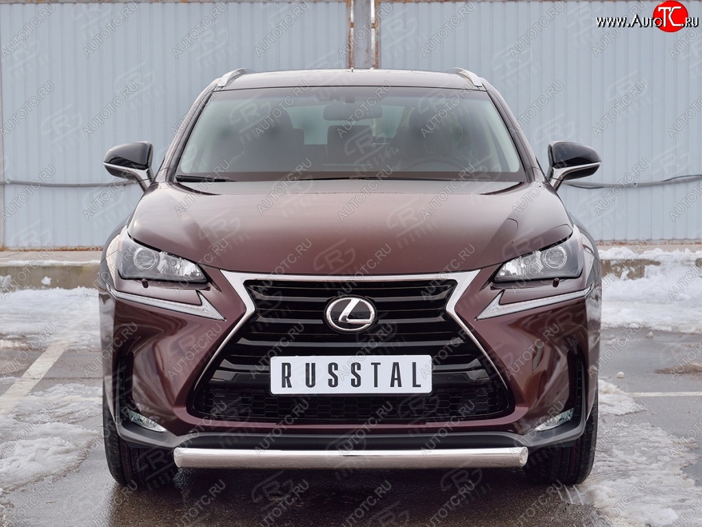 11 599 р. Защита переднего бампера (Ø75х42 мм, нержавейка) Russtal Lexus NX200 Z10 дорестайлинг (2014-2017)  с доставкой в г. Керчь