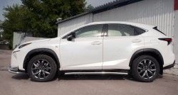21 599 р. Защита порогов из круглой трубы диаметром 63 мм SLITKOFF Lexus NX200 Z10 дорестайлинг (2014-2017)  с доставкой в г. Керчь. Увеличить фотографию 2