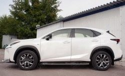 16 649 р. Защита порогов из овальной трубы диаметром 75x42 мм с проступью Russtal Lexus NX200 Z10 дорестайлинг (2014-2017)  с доставкой в г. Керчь. Увеличить фотографию 2