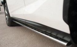 16 649 р. Защита порогов из овальной трубы диаметром 75x42 мм с проступью Russtal Lexus NX200 Z10 дорестайлинг (2014-2017)  с доставкой в г. Керчь. Увеличить фотографию 3
