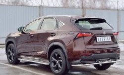 17 599 р. Защита заднего бампера (Ø42 мм с надписью, нержавейка) SLITKOFF  Lexus NX200  Z10 (2014-2017) дорестайлинг  с доставкой в г. Керчь. Увеличить фотографию 2