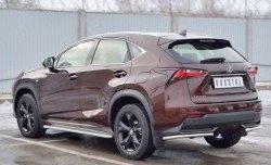 14 549 р. Защита заднего бампера (Ø42 мм уголки, нержавейка) SLITKOFF Lexus NX200 Z10 дорестайлинг (2014-2017)  с доставкой в г. Керчь. Увеличить фотографию 2
