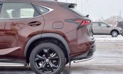 14 549 р. Защита заднего бампера (Ø42 мм уголки, нержавейка) SLITKOFF Lexus NX200 Z10 дорестайлинг (2014-2017)  с доставкой в г. Керчь. Увеличить фотографию 4