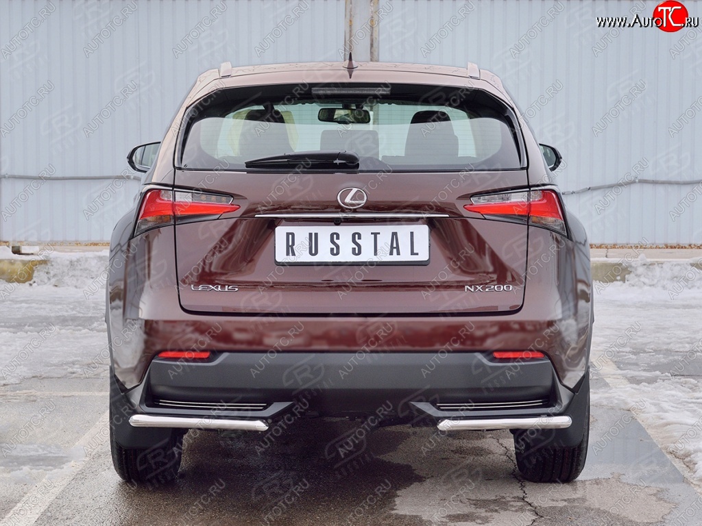 14 549 р. Защита заднего бампера (Ø42 мм уголки, нержавейка) SLITKOFF Lexus NX200 Z10 дорестайлинг (2014-2017)  с доставкой в г. Керчь