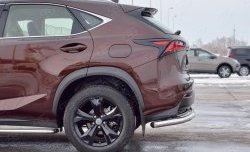 18 999 р. Защита заднего бампера (Ø63 мм с надписью, нержавейка) SLITKOFF  Lexus NX200  Z10 (2014-2017) дорестайлинг  с доставкой в г. Керчь. Увеличить фотографию 3