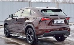16 899 р. Защита заднего бампера (Ø63 мм уголки, нержавейка) SLITKOFF  Lexus NX200  Z10 (2014-2017) дорестайлинг  с доставкой в г. Керчь. Увеличить фотографию 2