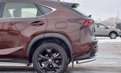 16 899 р. Защита заднего бампера (Ø63 мм уголки, нержавейка) SLITKOFF  Lexus NX200  Z10 (2014-2017) дорестайлинг  с доставкой в г. Керчь. Увеличить фотографию 3