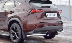 16 899 р. Защита заднего бампера (Ø63 мм уголки, нержавейка) SLITKOFF  Lexus NX200  Z10 (2014-2017) дорестайлинг  с доставкой в г. Керчь. Увеличить фотографию 4