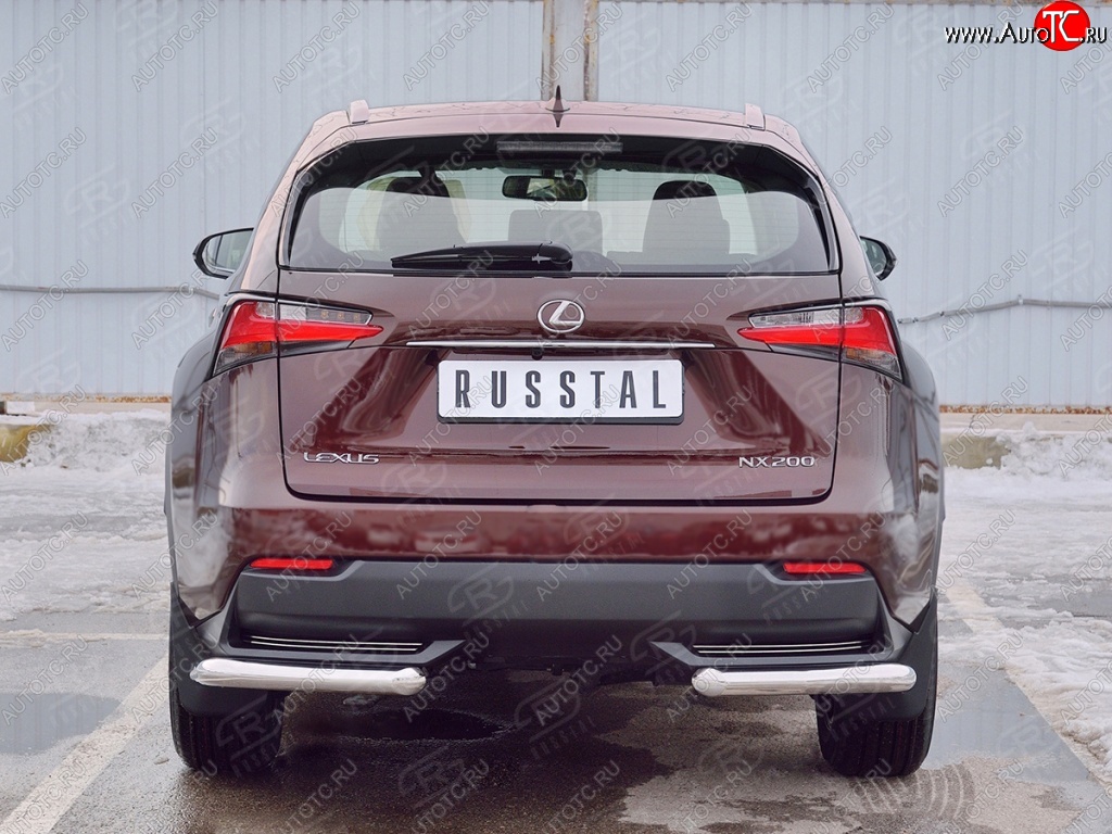 16 899 р. Защита заднего бампера (Ø63 мм уголки, нержавейка) SLITKOFF  Lexus NX200  Z10 (2014-2017) дорестайлинг  с доставкой в г. Керчь