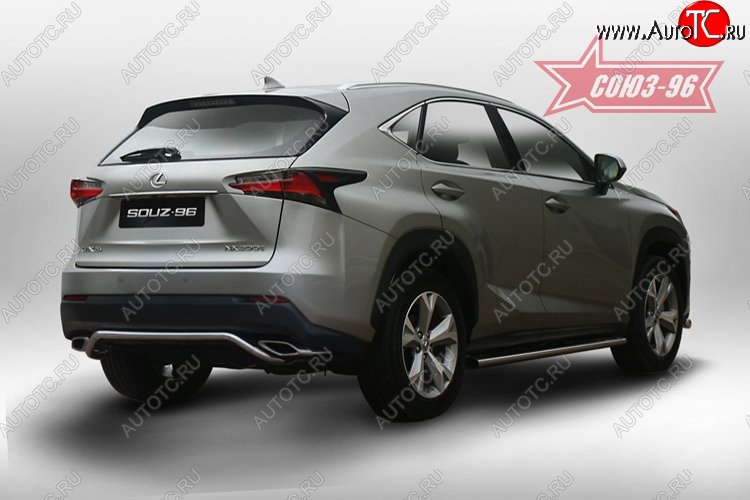 13 319 р. Узкая защита заднего бампера d42 Souz-96 Lexus NX200 Z10 дорестайлинг (2014-2017)  с доставкой в г. Керчь