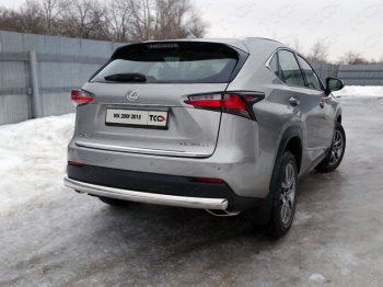 Защита заднего бампера (овальная) ТСС (нержавейка d75х42 мм) Lexus NX200  Z10 (2014-2017) дорестайлинг