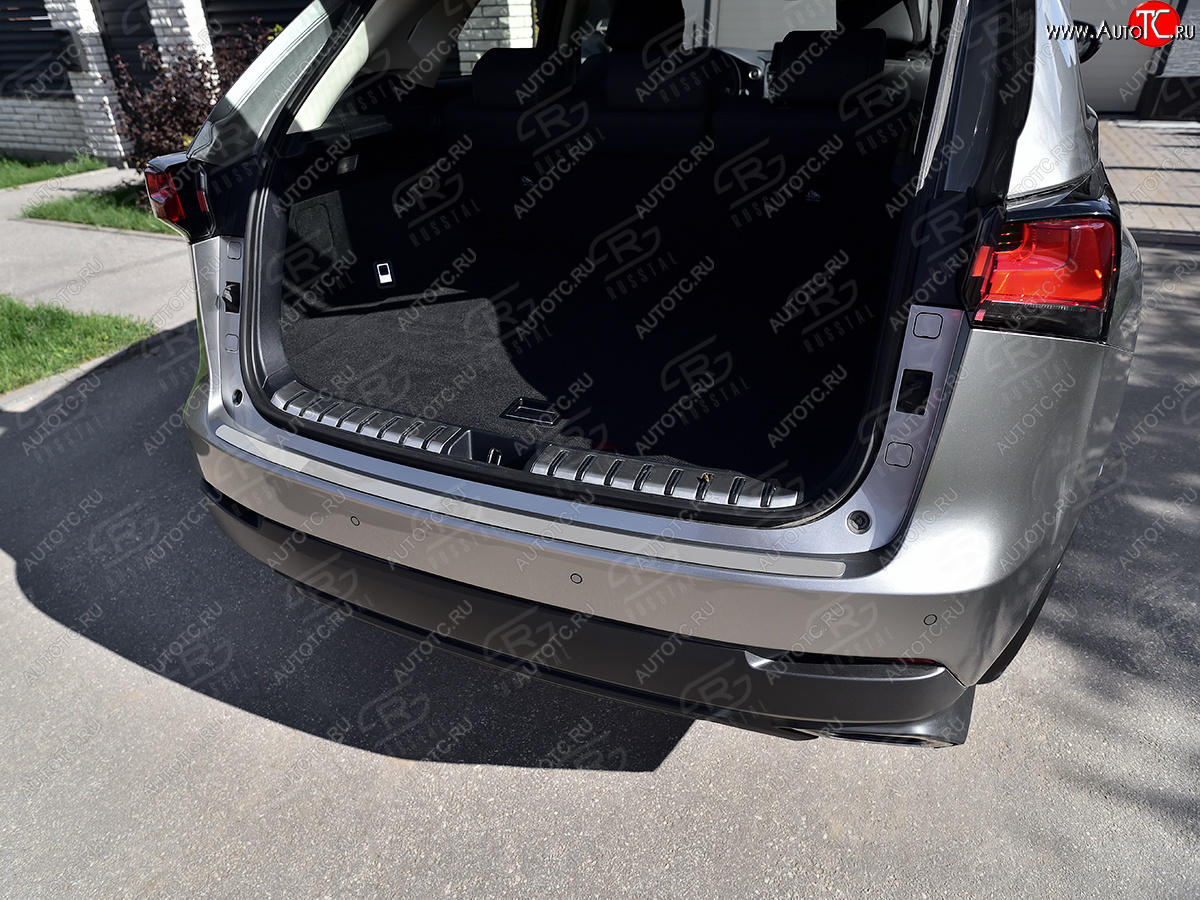 1 659 р. Защитная накладка заднего бампера Russtal Lexus NX200 Z10 дорестайлинг (2014-2017) (Нержавейка полированная)  с доставкой в г. Керчь