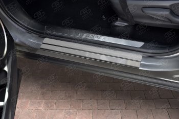 1 569 р. Накладки порожков салона Russtal Lexus NX200 Z10 рестайлинг (2017-2021) (Нержавейка полированная)  с доставкой в г. Керчь. Увеличить фотографию 2