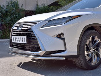 18 299 р. Защита переднего бампера (Ø42 мм, нержавейка, кроме F-Sport) SLITKOFF Lexus RX350L AL20 дорестайлинг (2017-2019)  с доставкой в г. Керчь. Увеличить фотографию 4