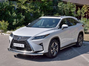 19 299 р. Защита переднего бампера (Ø63 мм, нержавейка, кроме F-Sport) SLITKOFF Lexus RX350L AL20 дорестайлинг (2017-2019)  с доставкой в г. Керчь. Увеличить фотографию 2