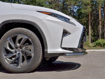 19 299 р. Защита переднего бампера (Ø63 мм, нержавейка, кроме F-Sport) SLITKOFF Lexus RX350L AL20 дорестайлинг (2017-2019)  с доставкой в г. Керчь. Увеличить фотографию 3