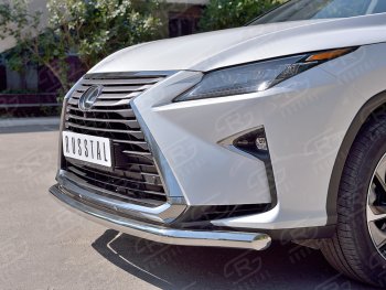 19 299 р. Защита переднего бампера (Ø63 мм, нержавейка, кроме F-Sport) SLITKOFF Lexus RX350L AL20 дорестайлинг (2017-2019)  с доставкой в г. Керчь. Увеличить фотографию 4