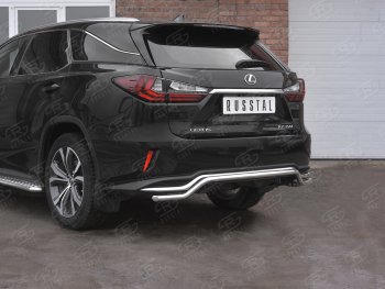 15 799 р. Защита заднего бампера (Ø42 мм волна, нержавейка, NOT F-SPORT) SLITKOFF Lexus RX350L AL20 рестайлинг (2019-2022)  с доставкой в г. Керчь. Увеличить фотографию 2