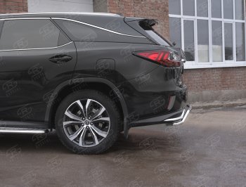 15 799 р. Защита заднего бампера (Ø42 мм волна, нержавейка, NOT F-SPORT) SLITKOFF Lexus RX350L AL20 рестайлинг (2019-2022)  с доставкой в г. Керчь. Увеличить фотографию 3