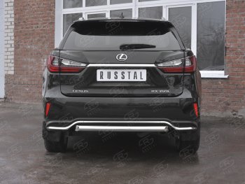 Защита заднего бампера (Ø63 мм, нержавейка, NOT F-SPORT) SLITKOFF Lexus RX350L  AL20 (2017-2022) дорестайлинг, рестайлинг