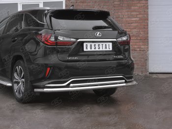 20 599 р. Защита заднего бампера (Ø63 и 42 мм, нержавейка, NOT F-SPORT) SLITKOFF  Lexus RX350L  AL20 (2017-2022) дорестайлинг, рестайлинг  с доставкой в г. Керчь. Увеличить фотографию 2