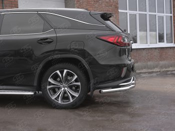 20 599 р. Защита заднего бампера (Ø63 и 42 мм, нержавейка, NOT F-SPORT) SLITKOFF  Lexus RX350L  AL20 (2017-2022) дорестайлинг, рестайлинг  с доставкой в г. Керчь. Увеличить фотографию 3