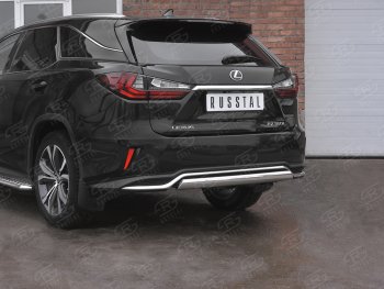 13 999 р. Защита заднего бампера (Ø75х42 мм, нержавейка, NOT F-SPORT) Russtal Lexus RX350L AL20 дорестайлинг (2017-2019)  с доставкой в г. Керчь. Увеличить фотографию 2