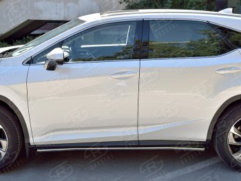 17 299 р. Защита порогов (Ø42 мм, нержавейка, кроме F-Sport) SLITKOFF  Lexus RX350L  AL20 (2017-2022) дорестайлинг, рестайлинг (Металлические торцы под 90°)  с доставкой в г. Керчь. Увеличить фотографию 2