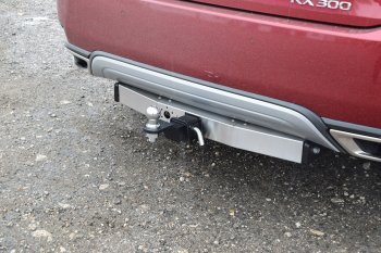 19 939 р. Фаркоп Petroil Tuning (съемный квадрат, с нержавеющей пластиной, кроме F-Sport)  Lexus RX350L  AL20 (2019-2022) рестайлинг  с доставкой в г. Керчь. Увеличить фотографию 5