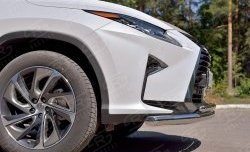 19 549 р. Защита переднего бампера (2 трубыØ63 и 42 мм, нержавейка) SLITKOFF  Lexus RX  200T (2015-2017) AL20 дорестайлинг  с доставкой в г. Керчь. Увеличить фотографию 3