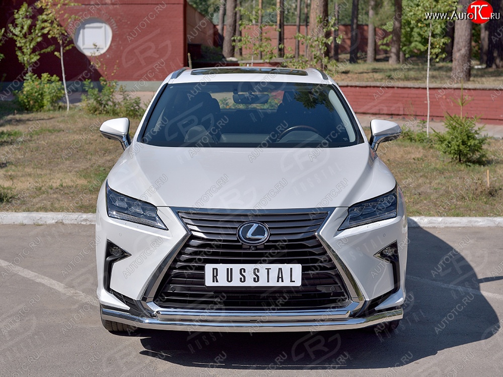 19 549 р. Защита переднего бампера (2 трубыØ63 и 42 мм, нержавейка) SLITKOFF  Lexus RX  200T (2015-2017) AL20 дорестайлинг  с доставкой в г. Керчь