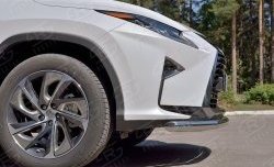 16 949 р. Защита переднего бампера (Ø63 мм, нержавейка) SLITKOFF  Lexus RX  200T (2015-2017) AL20 дорестайлинг  с доставкой в г. Керчь. Увеличить фотографию 3