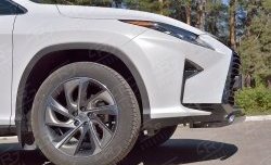 12 999 р. Защита переднего бампера (Ø75х42 мм, нержавейка) Russtal Lexus RX 200T AL20 дорестайлинг (2015-2017)  с доставкой в г. Керчь. Увеличить фотографию 3