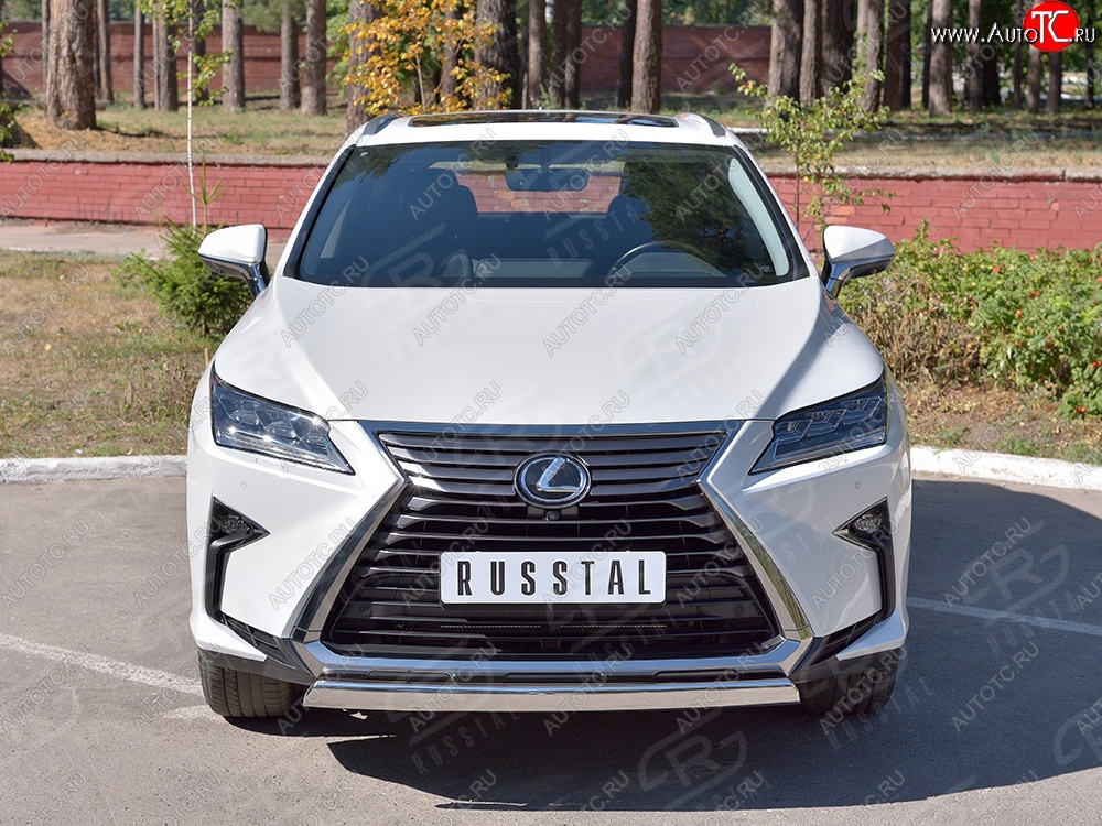 12 999 р. Защита переднего бампера (Ø75х42 мм, нержавейка) Russtal Lexus RX 200T AL20 дорестайлинг (2015-2017)  с доставкой в г. Керчь