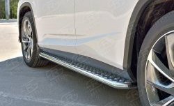 24 649 р. Широкая защита порогов из трубы диаметром 42 мм SLITKOFF  Lexus RX  200T (2015-2017) AL20 дорестайлинг  с доставкой в г. Керчь. Увеличить фотографию 2