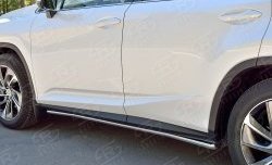 17 299 р. Защита порогов из круглой трубы диаметром 42 мм SLITKOFF  Lexus RX  200T (2015-2017) AL20 дорестайлинг  с доставкой в г. Керчь. Увеличить фотографию 2
