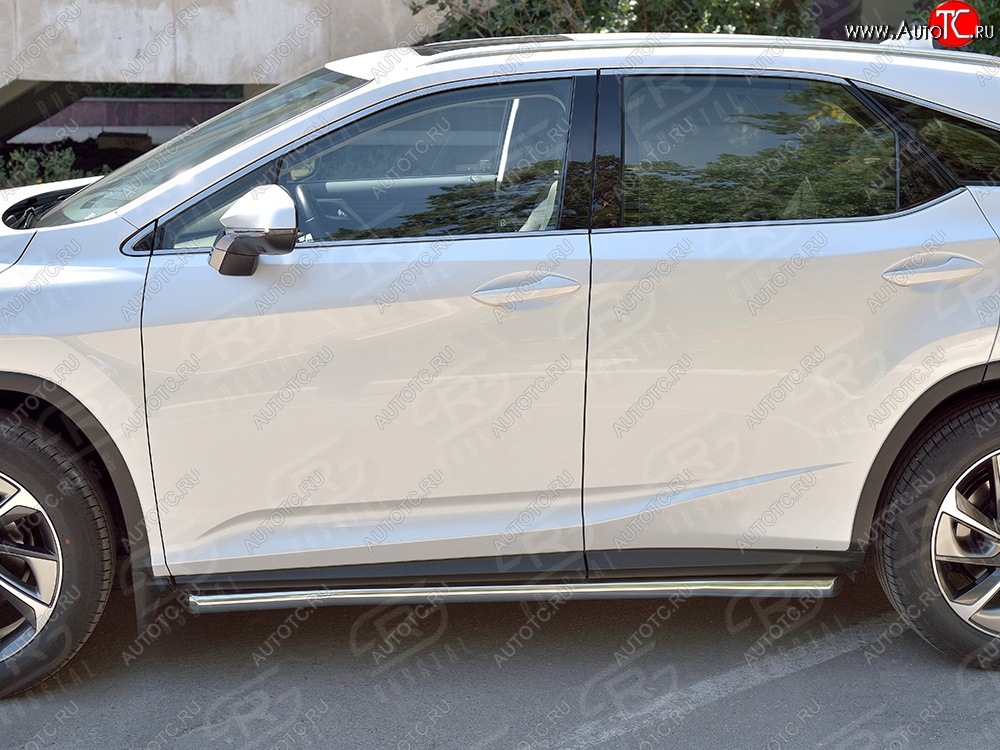 29 699 р. Защита порогов из круглой трубы диаметром 63 мм SLITKOFF  Lexus RX  200T (2015-2017) AL20 дорестайлинг  с доставкой в г. Керчь