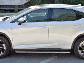 27 999 р. Широкая защита порогов с трубой диаметром 42 мм SLITKOFF v3  Lexus RX  200T (2015-2017) AL20 дорестайлинг  с доставкой в г. Керчь. Увеличить фотографию 3