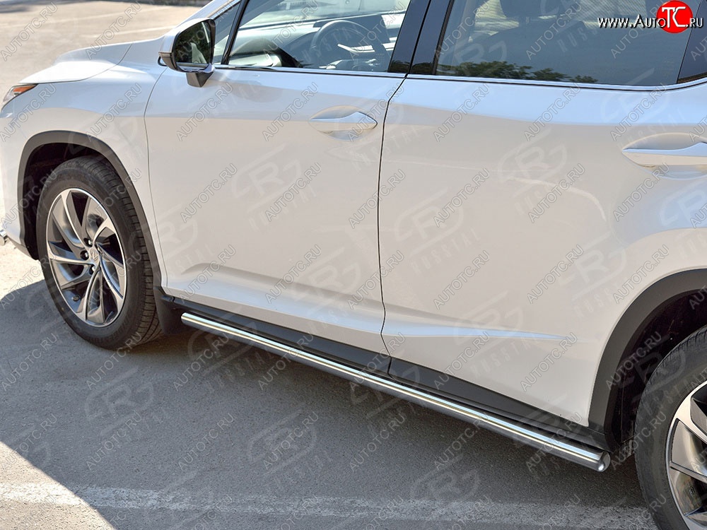 19 999 р. Защита порогов SLITKOFF из круглой трубы диаметром 42 мм v3  Lexus RX  200T (2015-2017) AL20 дорестайлинг  с доставкой в г. Керчь