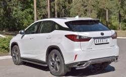 17 399 р. Защита заднего бампера (Ø42 мм волна, нержавейка) SLITKOFF Lexus RX 200T AL20 дорестайлинг (2015-2017)  с доставкой в г. Керчь. Увеличить фотографию 2