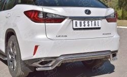 17 399 р. Защита заднего бампера (Ø42 мм волна, нержавейка) SLITKOFF Lexus RX 200T AL20 дорестайлинг (2015-2017)  с доставкой в г. Керчь. Увеличить фотографию 3
