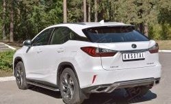 17 999 р. Защита заднего бампера (Ø42 мм волна под машину, нержавейка) SLITKOFF Lexus RX 200T AL20 дорестайлинг (2015-2017)  с доставкой в г. Керчь. Увеличить фотографию 2