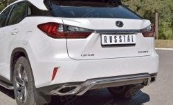 17 999 р. Защита заднего бампера (Ø42 мм волна под машину, нержавейка) SLITKOFF Lexus RX 200T AL20 дорестайлинг (2015-2017)  с доставкой в г. Керчь. Увеличить фотографию 3