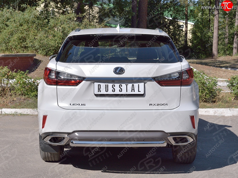 16 949 р. Защита заднего бампера (Ø63 мм, с полимерным покрытием) SLITKOFF Lexus RX 200T AL20 дорестайлинг (2015-2017)  с доставкой в г. Керчь