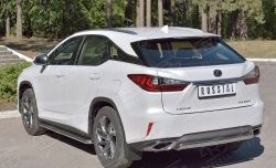 12 999 р. Защита заднего бампера (Ø75x42 мм, нержавейка) Russtal Lexus RX 200T AL20 дорестайлинг (2015-2017)  с доставкой в г. Керчь. Увеличить фотографию 2