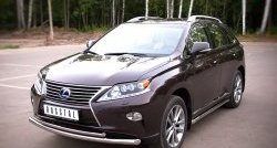 16 299 р. Защита переднего бампера (2 трубыØ63 и 42 мм, нержавейка) SLITKOFF Lexus RX270 AL10 дорестайлинг (2010-2012)  с доставкой в г. Керчь. Увеличить фотографию 3