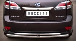 Защита заднего бампера (Ø63 и 42 мм, с подъемом (дуга), нержавейка) SLITKOFF Lexus RX270  AL10 - RX450H  AL10