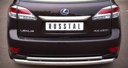 Защита заднего бампера (Ø76 и 42 мм с перемычками, нержавейка) SLITKOFF Lexus RX270  AL10 - RX450H  AL10