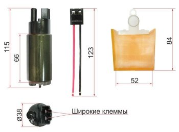 Насос топливный SAT (12V, 3,8BAR, 110L) Lexus RX400H XU30 рестайлинг (2005-2009)