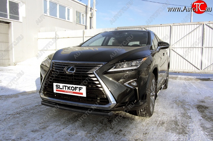 11 799 р. защита переднего бампера Slitkoff Lexus RX350 AL20 дорестайлинг (2015-2019) (Цвет: серебристый)  с доставкой в г. Керчь